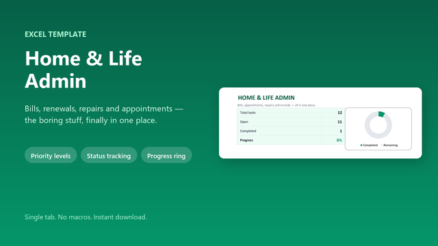 Home & Life Admin To-Do List